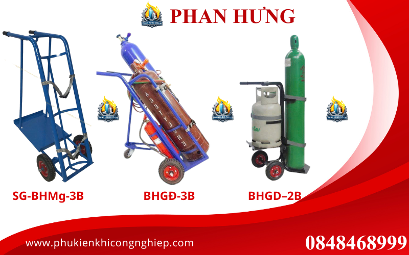Tổng Hợp 20 Loại Xe Đẩy Bình Khí Oxy, Nitơ, Argon, CO2, Gió Đá (3)