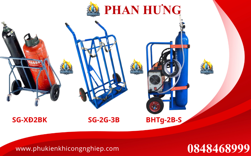 Tổng Hợp 20 Loại Xe Đẩy Bình Khí Oxy, Nitơ, Argon, CO2, Gió Đá (4)