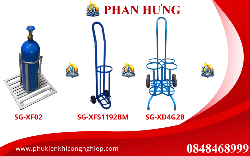 Tổng Hợp 20 Loại Xe Đẩy Bình Khí Oxy, Nitơ, Argon, CO2, Gió Đá (8)