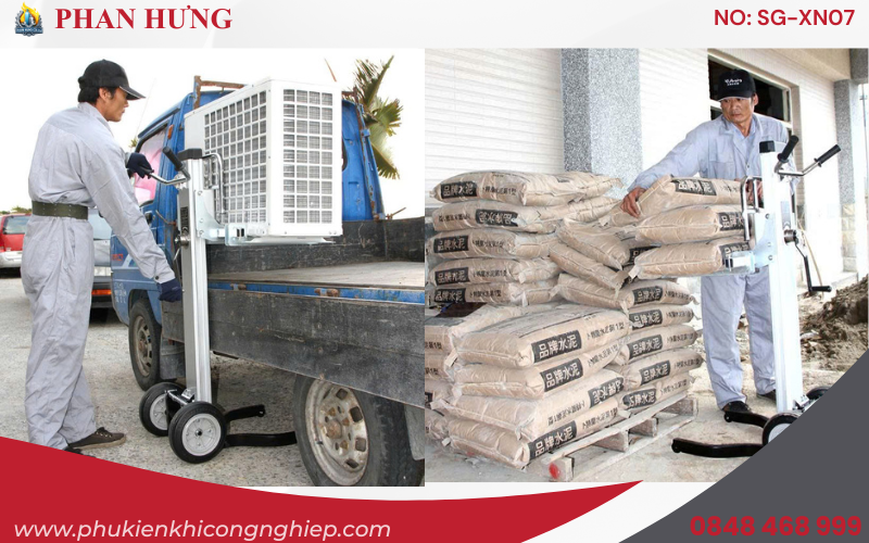 Xe Nâng Hàng Gọn Nhẹ Tời Tay Cao 1-2-3 Mét (4)