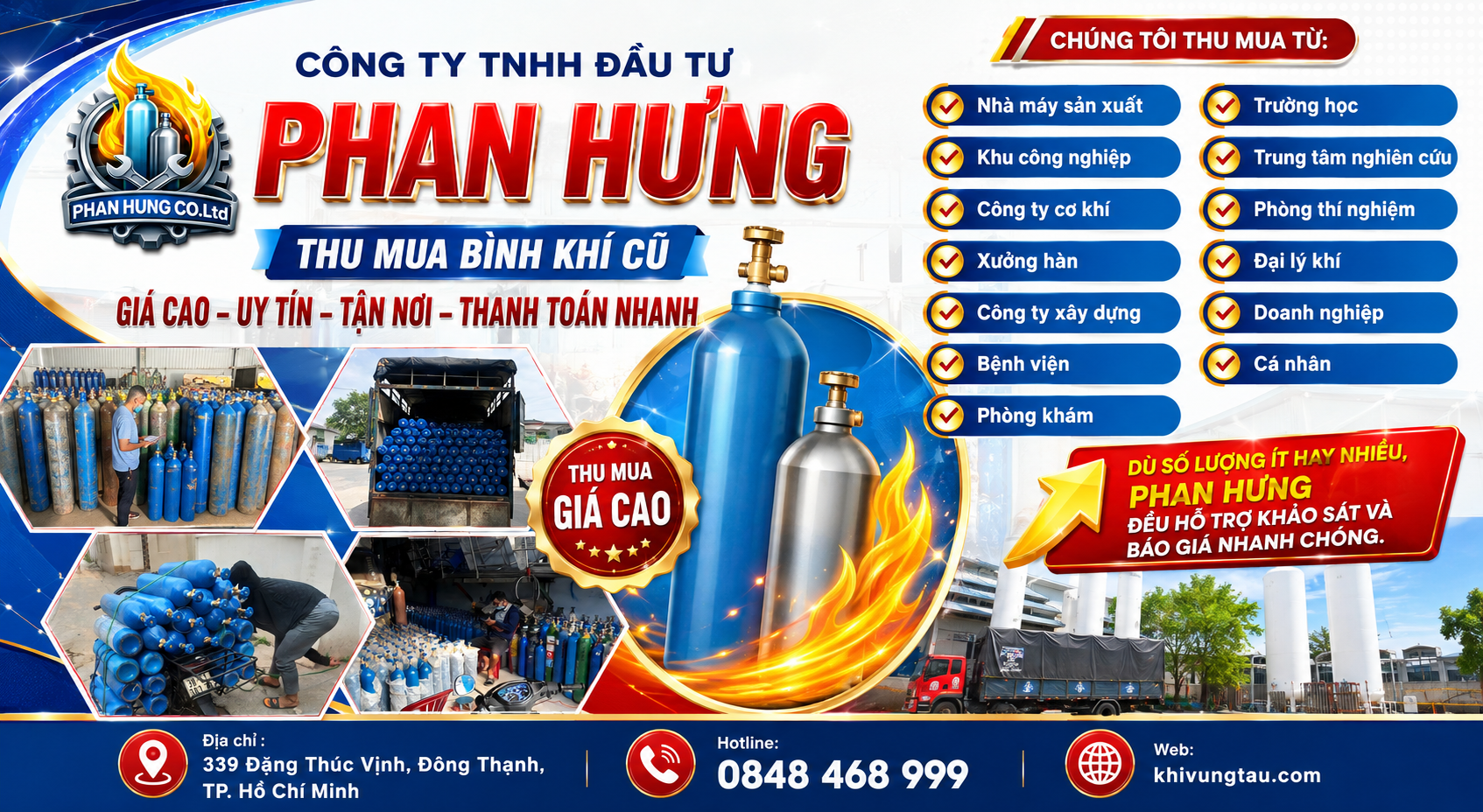 Phan Hưng hỗ trợ khảo sát và báo giá nhanh chóng.